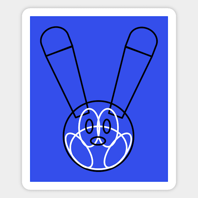 Minimal Line Rabbit Magnet by NoirPineapple